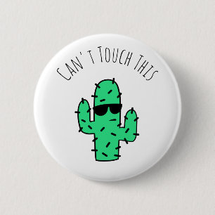 Badge Rond 5 Cm Impossible de toucher ce Cool Cactus