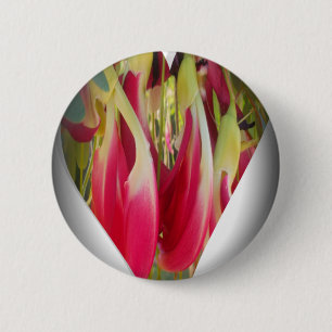 Badge Rond 5 Cm Impression d'art de cœur floral