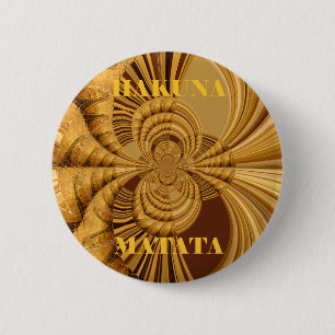 Badge Rond 5 Cm Impression d'art de la girafe dorée