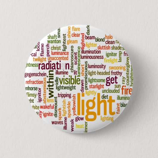 Badge Rond 5 Cm Impression d'art de nuage de mots lumineux (Devant)