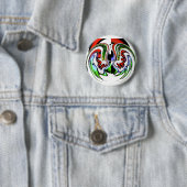 Badge Rond 5 Cm Impression d'art de profil abstrait (En situation)