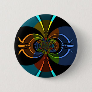 Badge Rond 5 Cm Impression d'art de rafale de couleurs abstraites