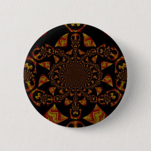 Badge Rond 5 Cm Impression d'art Kaleidoscope crâne