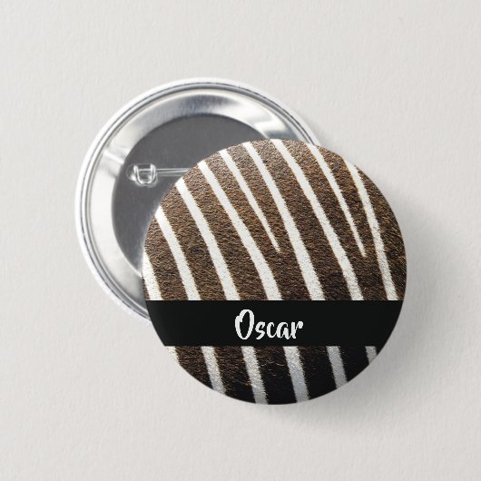 Badge Rond 5 Cm Impression de peau Zebra (Devant & derrière)
