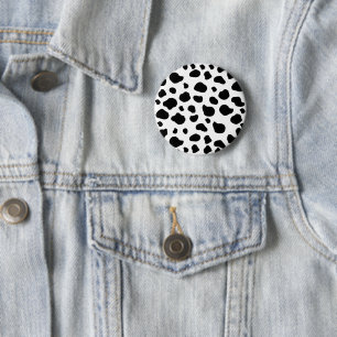 Badge Rond 5 Cm Impression De Vache, Motif De Vache, Spots De Vach