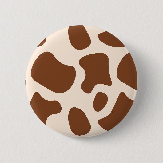 Badge Rond 5 Cm Impression de vache rose et Brown (Devant)