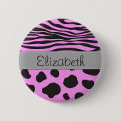Badge Rond 5 Cm Impression De Vache, Spots De Vache, Zèbre, Votre  (Devant)