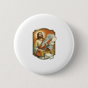 Badge Rond 5 Cm Impression feuille Excel Jésus 50 pages blanches B