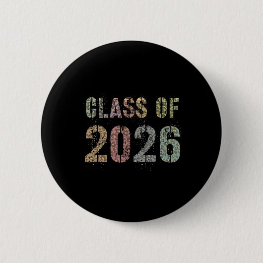 Badge Rond 5 Cm Impression léopard Cl de 2026 Futur Adieu à la rem (Devant)