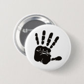 Badge Rond 5 Cm Impression main noir (Devant & derrière)