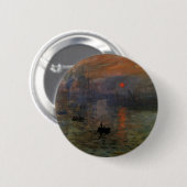 Badge Rond 5 Cm Impression Sunrise de Claude Monet, Art ancien (Devant & derrière)