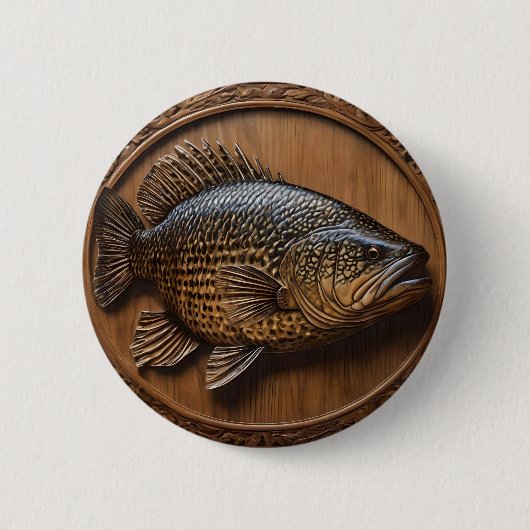 Badge Rond 5 Cm Impression textuelle 3D Australian Murray Cod, (Devant)