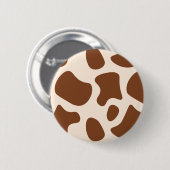 Badge Rond 5 Cm Impression vache rose et marron (Devant & derrière)