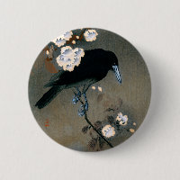 Impression vintage de bois de corbeau japonais et