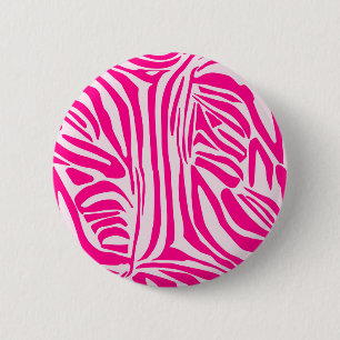 Badge Rond 5 Cm Impression zèbre rose