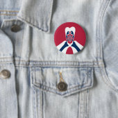 Badge Rond 5 Cm Impressionnant tableau abstrait d'E.T. (En situation)