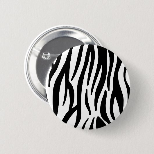 Badge Rond 5 Cm imprimé zèbre noir blanc (Devant & derrière)
