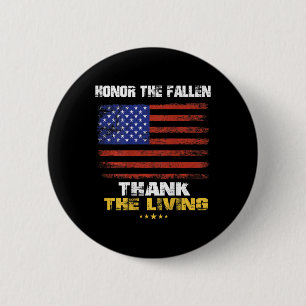 Badge Rond 5 Cm (IMPRIMER EN ARRIÈRE) Honneur Les Fallen Merci Le
