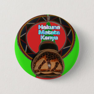 Badge Rond 5 Cm Imprimer Hakuna Matata Kenya Art