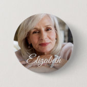 Badge Rond 5 Cm In Love Mémoire moderne Nom et conservation de pho (Devant)