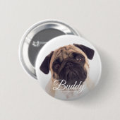Badge Rond 5 Cm In Love Mémoire moderne Nom photo Garde-animal (Devant & derrière)