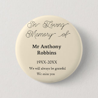 Badge Rond 5 Cm In Loving memory of name funeral memory keepsake