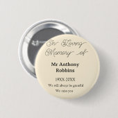 Badge Rond 5 Cm In Loving memory of name funeral memory keepsake (Devant & derrière)