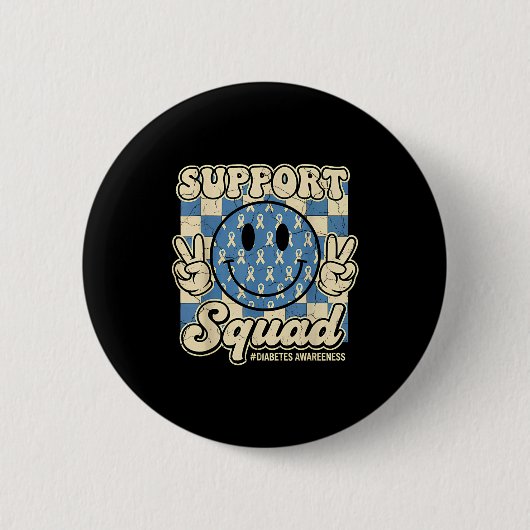 Badge Rond 5 Cm In November We Wear Blue Diabetes Awareness Suprt (Devant)