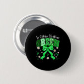Badge Rond 5 Cm In October We Wear Green For Dwarfism Awareness Gi (Devant & derrière)