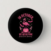 Badge Rond 5 Cm In October We Wear Nk Flamingo Halloween (Devant)