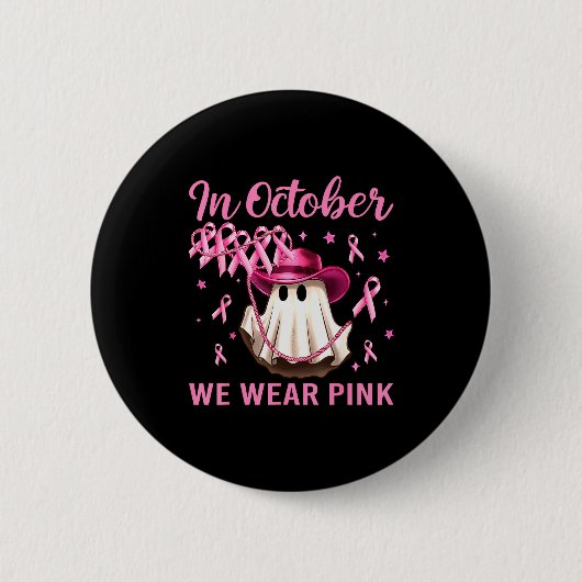 Badge Rond 5 Cm In October We Wear Nk Men Women Breast Cancer Awar (Devant)
