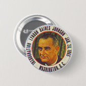 Badge Rond 5 Cm Inauguration 1965 de LBJ - bouton (Devant & derrière)