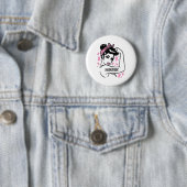 Badge Rond 5 Cm Incassable Ruban rose Cancer du sein Gi de sensibi (En situation)