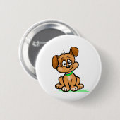 Badge Rond 5 Cm Inclinaison de chiot (Devant & derrière)