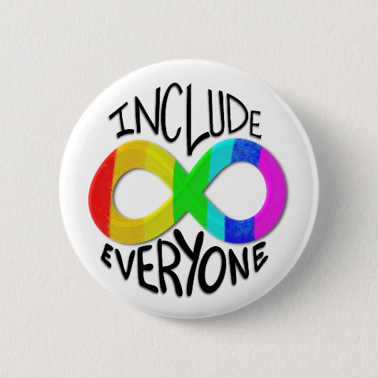 Badge Rond 5 Cm Inclure tout le symbole d'infini arc-en-ciel (Devant)