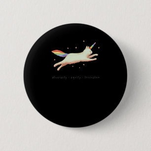 Badge Rond 5 Cm Inclusion De L'Équité En Diversité Avec Baguette D