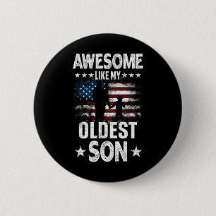 Badge Rond 5 Cm Incroyable comme mon fils aîné Drapeau américain v