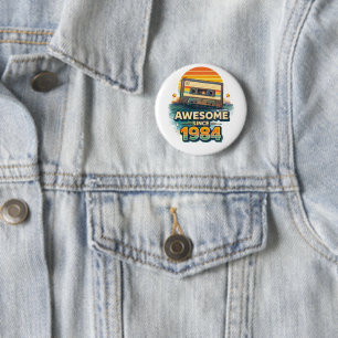 Badge Rond 5 Cm Incroyable depuis 1984 Cassette Rétro Vintage Anné