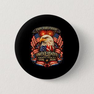 Badge Rond 5 Cm Indépendance des États-Unis 250e anniversaire 1776