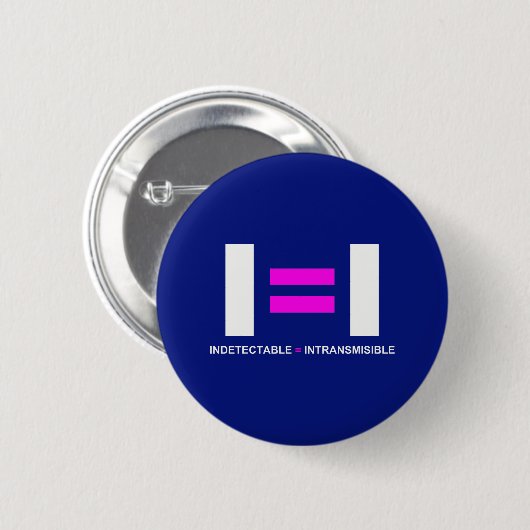 Badge Rond 5 Cm Indétectable es igual a Intransmisible VIH (Devant & derrière)