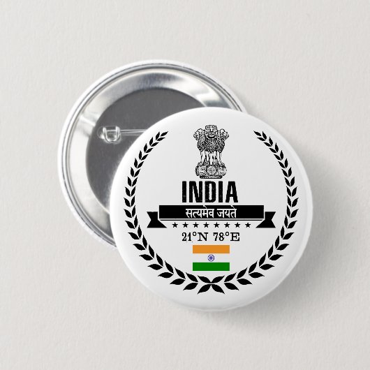 Badge Rond 5 Cm India (Devant & derrière)