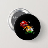 Badge Rond 5 Cm India Cricket 4 (Devant & derrière)