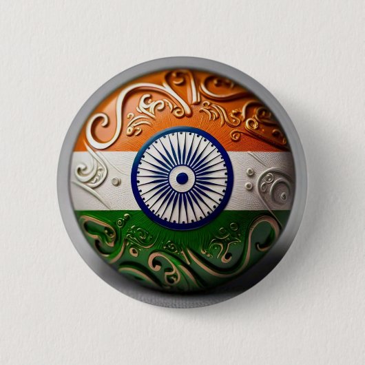 Badge Rond 5 Cm "Indian Flag Buttons & More Accessories".. (Devant)