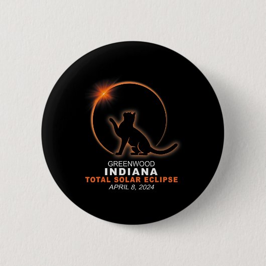 Badge Rond 5 Cm Indiana Total Solar Eclipse 2024 1 (Devant)