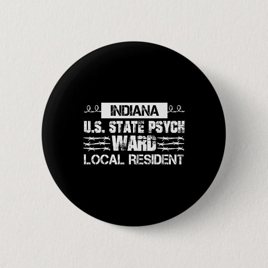 Badge Rond 5 Cm Indiana U.S. Inmate Psych Ward County State Jail H (Devant)
