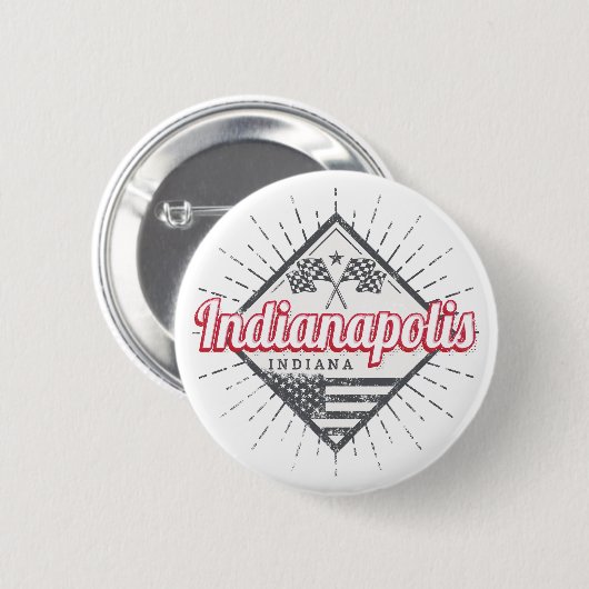 Badge Rond 5 Cm Indianapolis City Indiana États-Unis États-Unis (Devant & derrière)