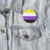 Badge Rond 5 Cm Indicateur de fierté non binaire LGBTQ (En situation)