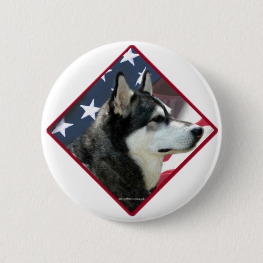 Badge Rond 5 Cm Indicateur de malamute 2 de l'Alaska (Devant)
