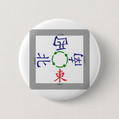 Badge Rond 5 Cm indicateur de vent du mahjong (Devant)