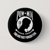 Badge Rond 5 Cm Indicateur POW MIA (Devant)